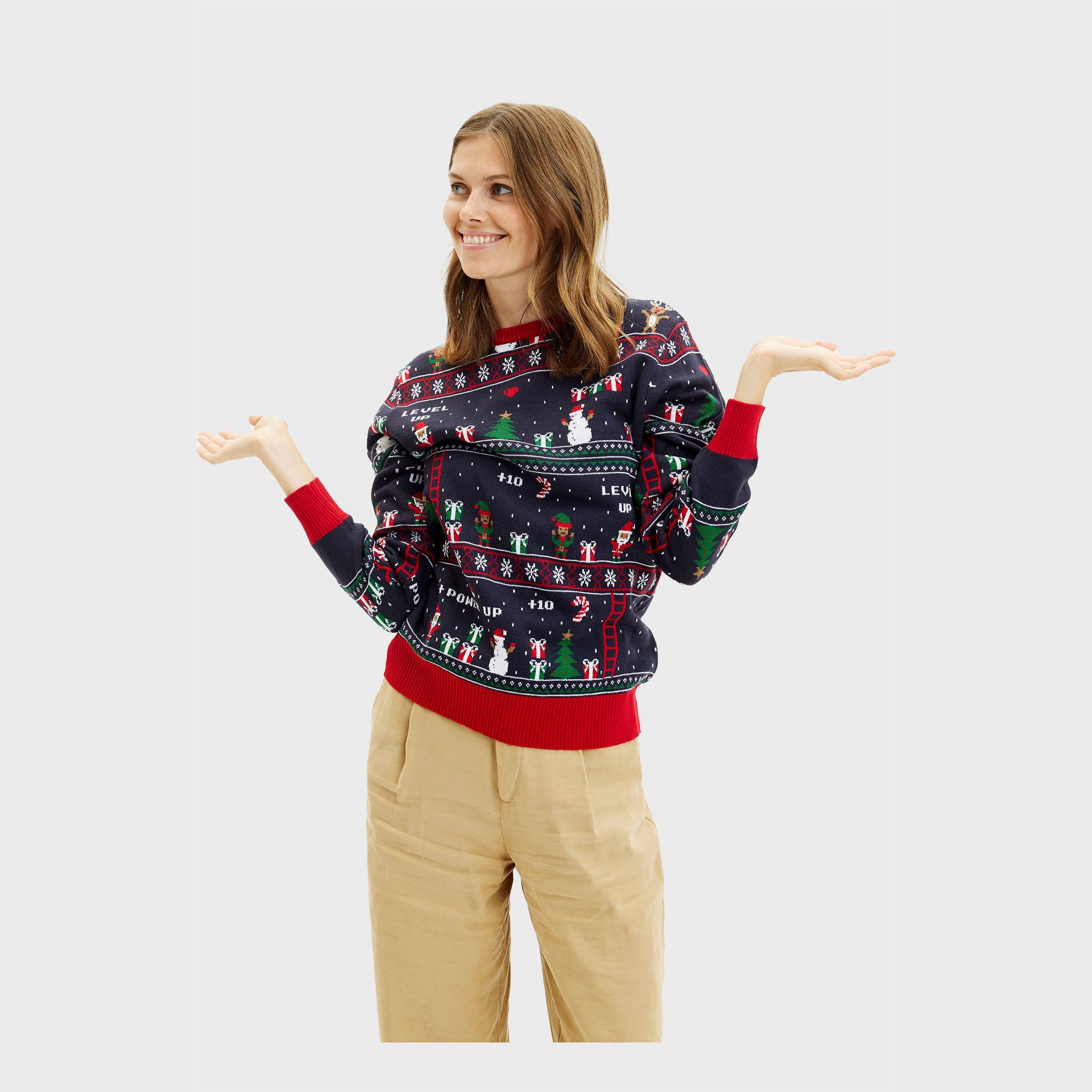 Vintage gamer Weihnachtspullover - Damen